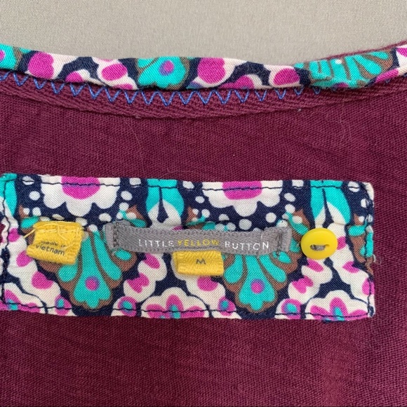 Anthropologie crochet cuff purple knit long sleeved shirt, M. - Picture 4 of 9